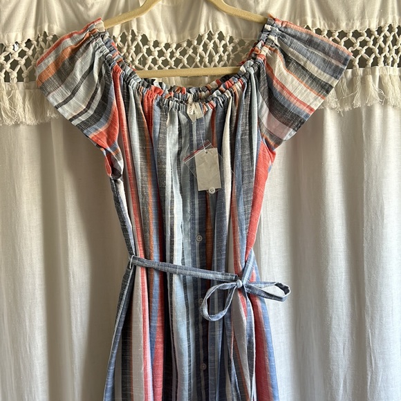 New with tags high-low button down dress with tie waist option - Picture 4 of 4